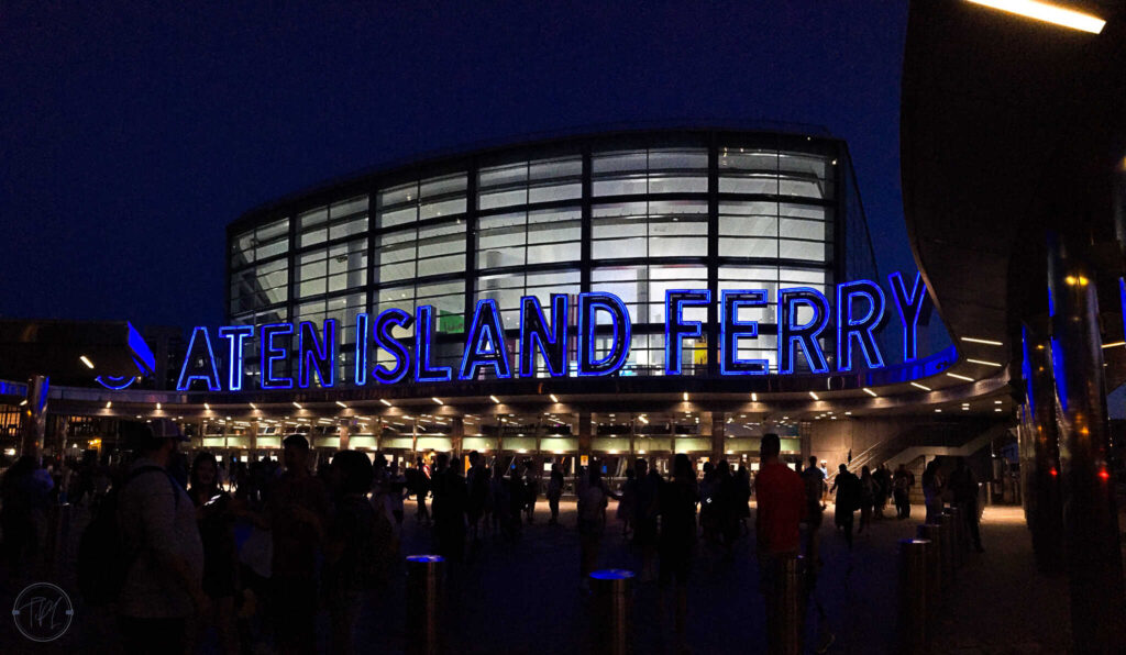 This is an image of the Staten Island Ferry terminal in New York City. NYC