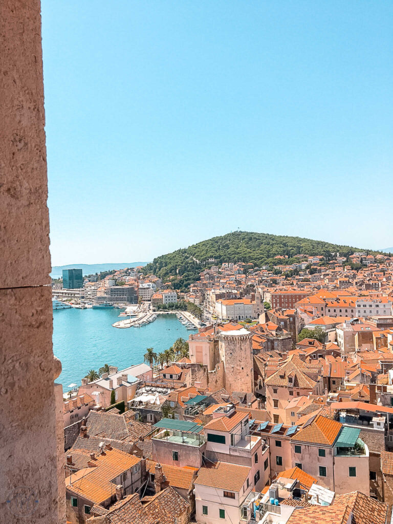 View from Cathedral of St. Dominus Bell Tower in Split Croatia on the list of things to do in Split Croatia