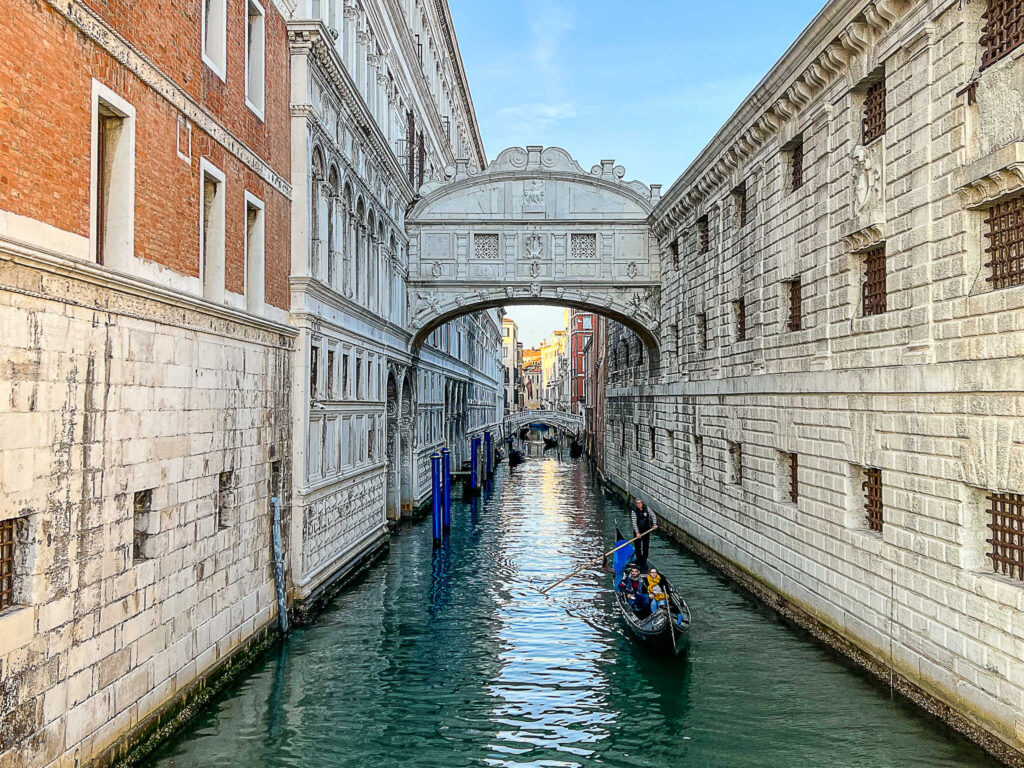 This is an image of the Bridge of Sighs in Venice, Italy.