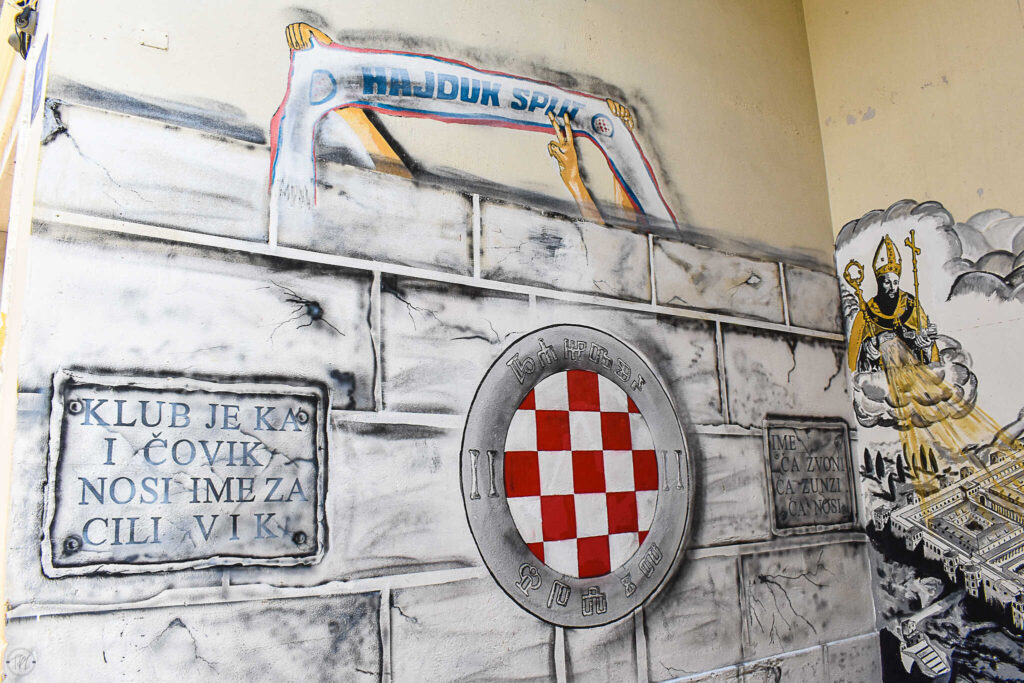 Hajduk Split graffiti, Graffiti in Split. The main emblem s…