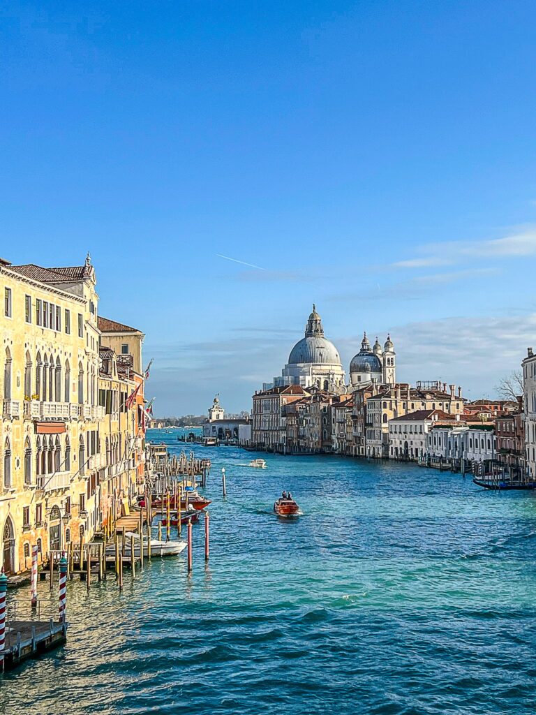 This is an image of the view from ponte dell'accademia in Venice Italy.