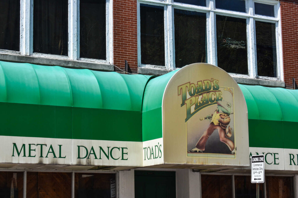 This is the sign above the entrance to Toad's Place in New Haven, Connecticut.