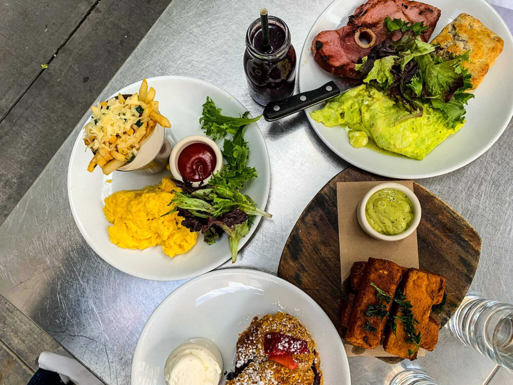 This is a lunch spread in New York City.