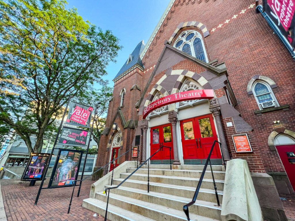 This is the entrance of the Yale repertory theater in New Haven Connecticut.