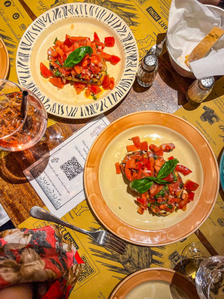 This is an image of bruschetta in Florence, Italy.