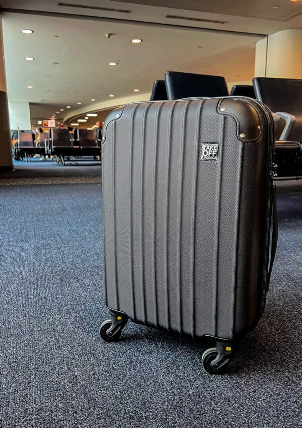 This is an image of a Take OFF Luggage Review suitcase.